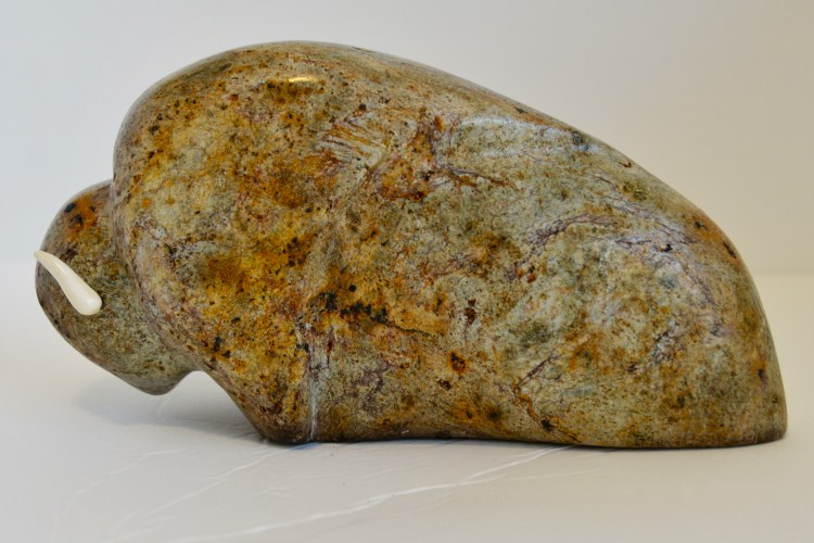 Soapstone Bison with Femur Horns