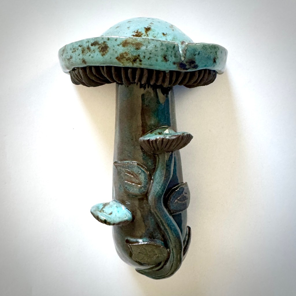 Chocolate Brown Clay WALL MUSHROOM # 3