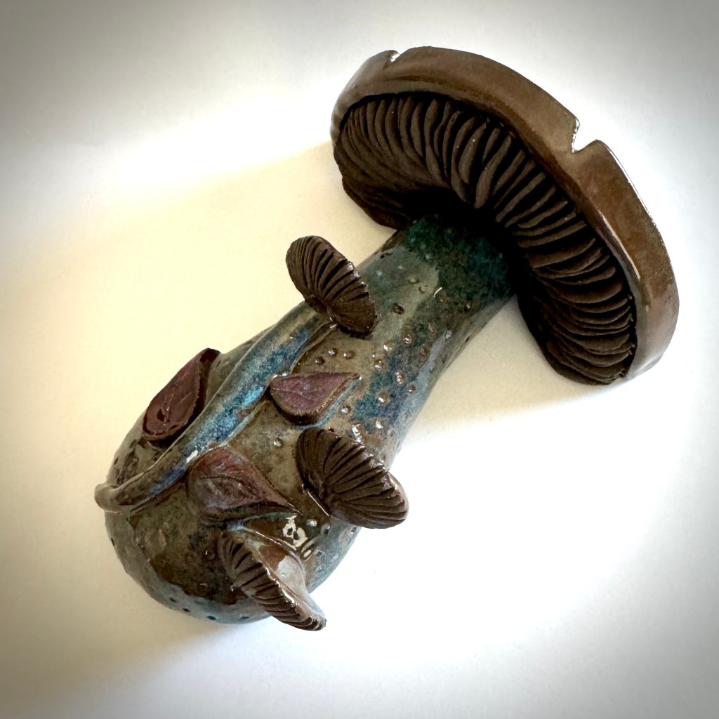 Chocolate Brown Clay Wall Mushroom # 4